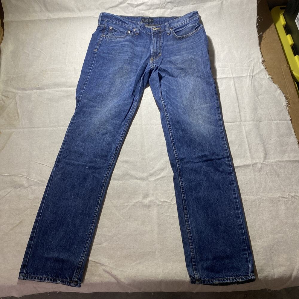Bullhead Jeans Mens 34x34 Dark Wash Denim Straight Leg Gravels Faded 100% Cotton